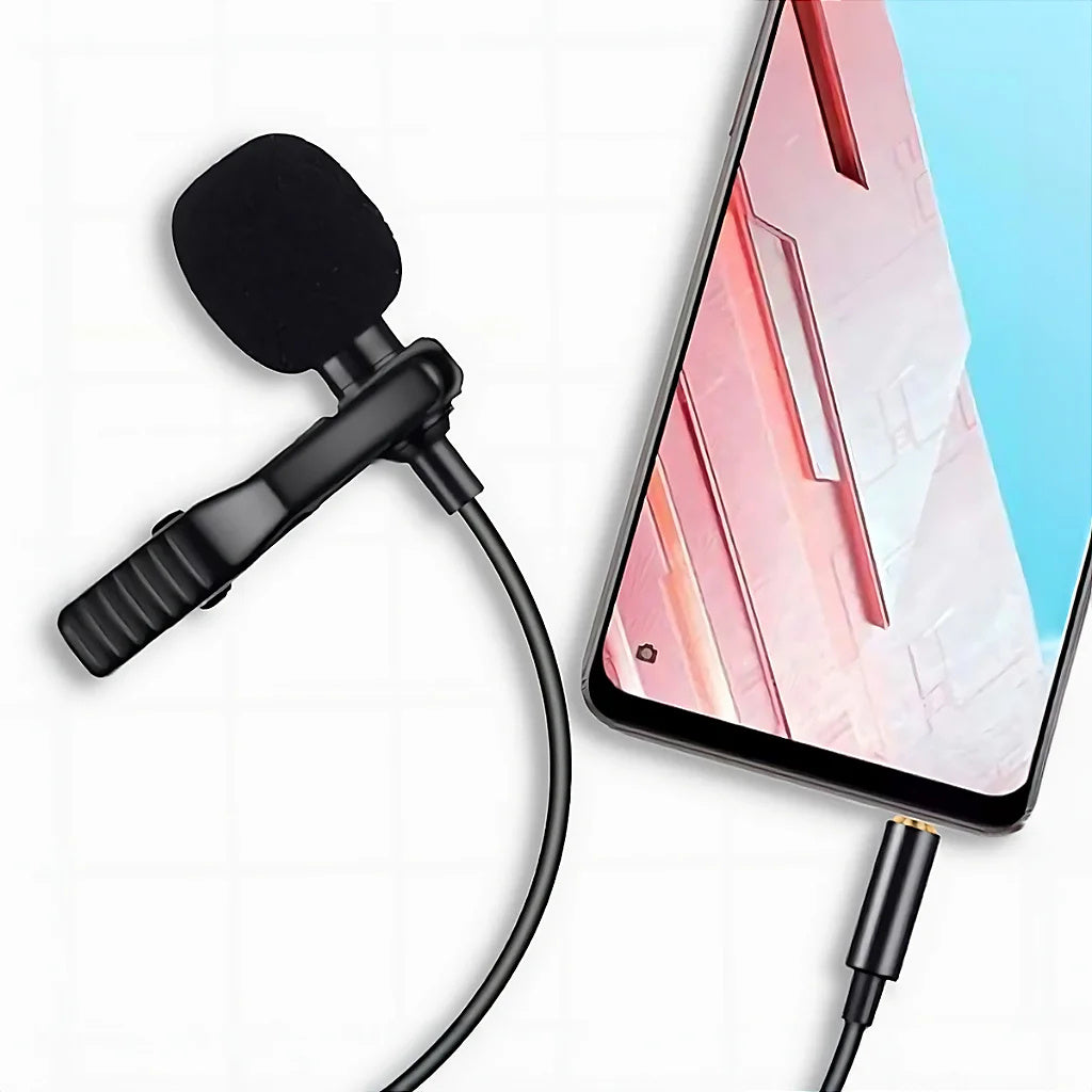 Microphone Lapel Smartphone Cameras Wired Headphone Plug P3