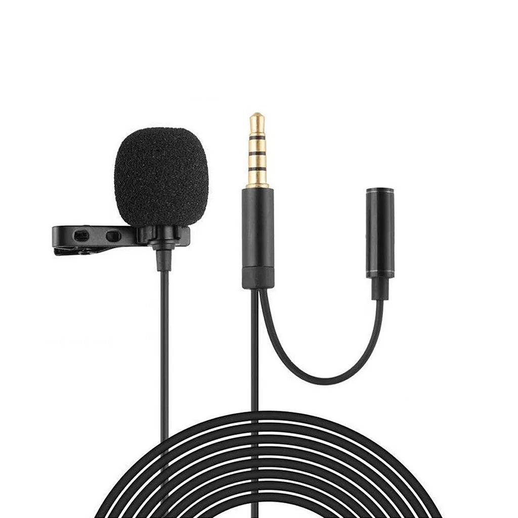 Microphone Lapel Smartphone Cameras Wired Headphone Plug P3